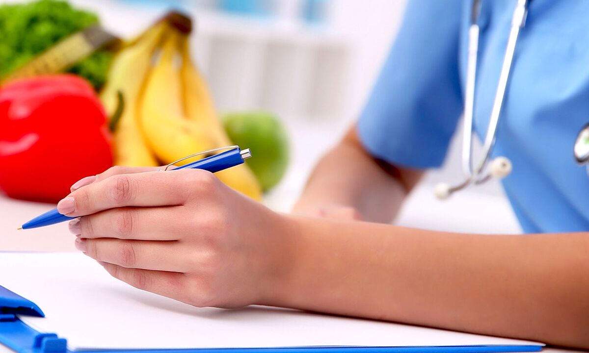Consultation of a nutritionist